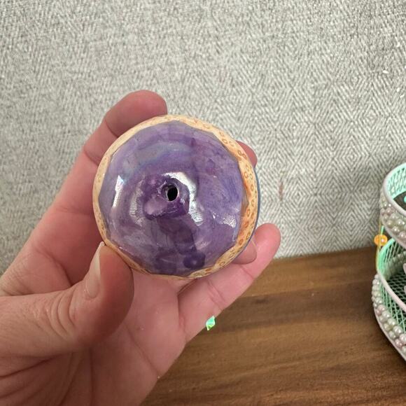 VTG Easter Bunny Figurine With Flower‎ Wire Basket And Colorful Ceramic Eggs - Picture 9 of 16